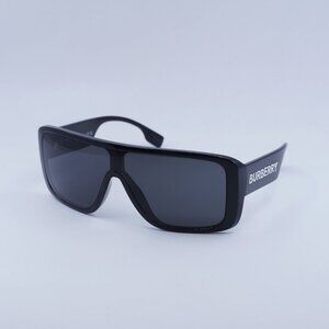 Burberry BE4401U 300187 Sunglasses Black Shield Frame, Dark Grey Lenses